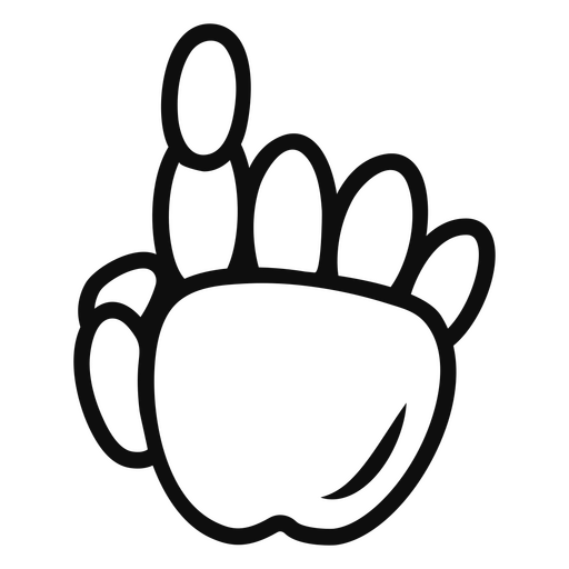 Skeleton fingers kawaii stroke PNG Design