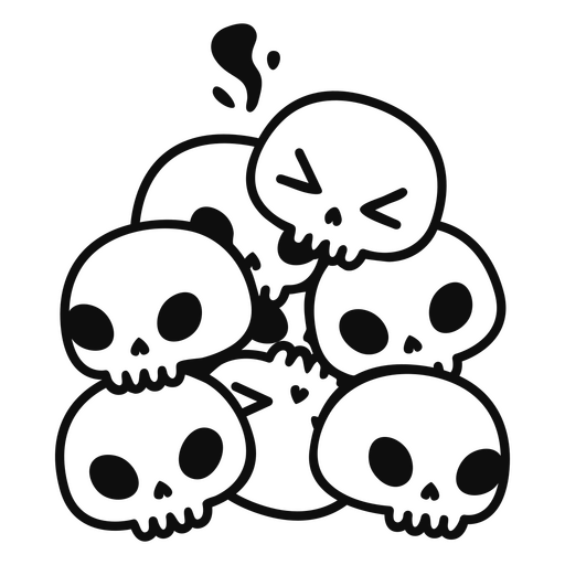 Golpe de calaveras kawaii Diseño PNG