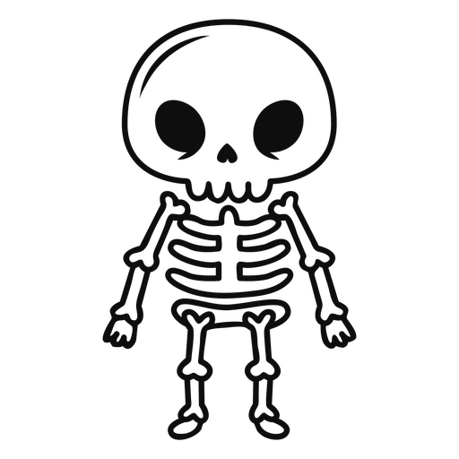 Kawaii skeleton stroke PNG Design