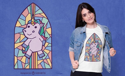 Unicorn church window t-shirt design