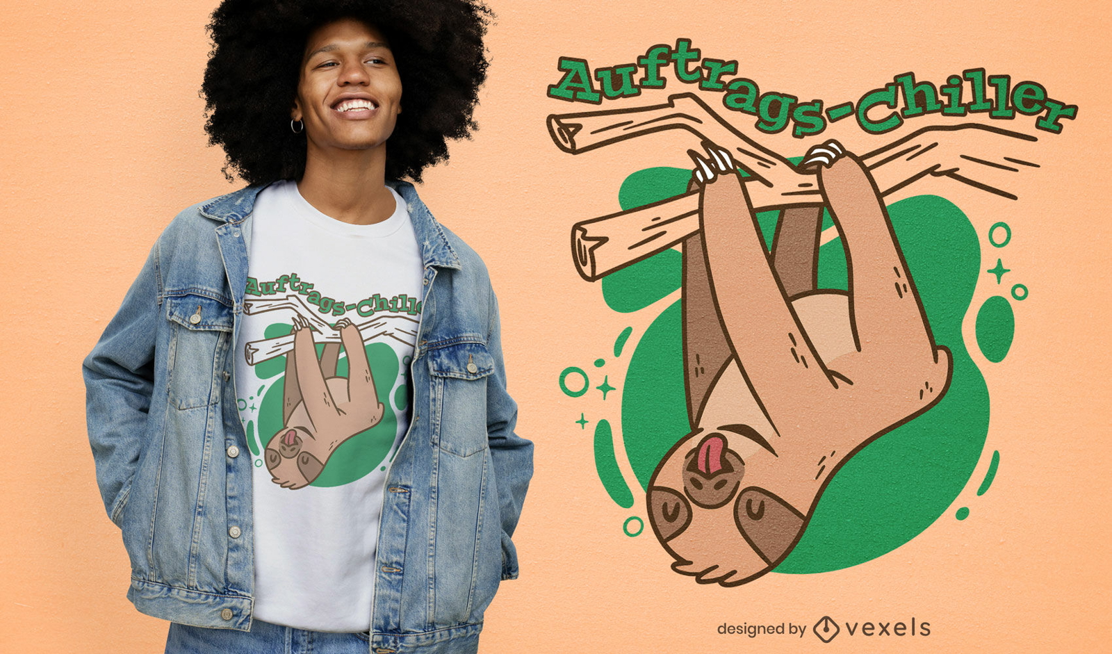 Sloth hanging upside down t-shirt design