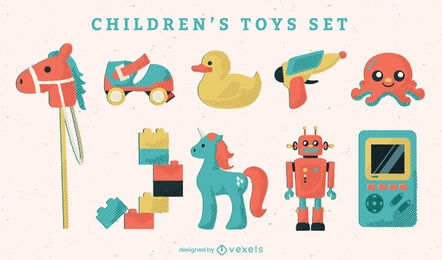 Children toys semi flat set