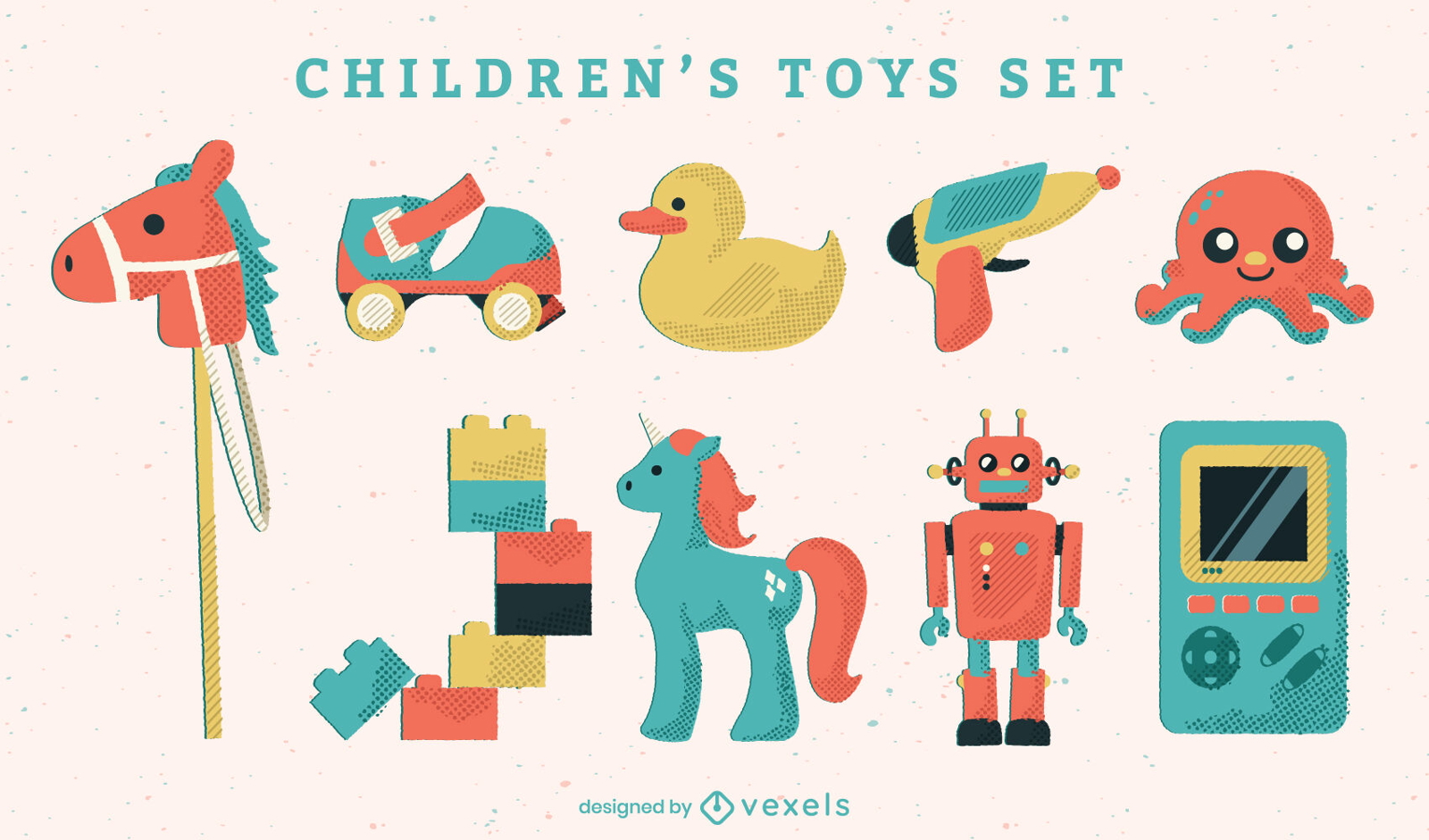 Conjunto de brinquedos infantis semi planos