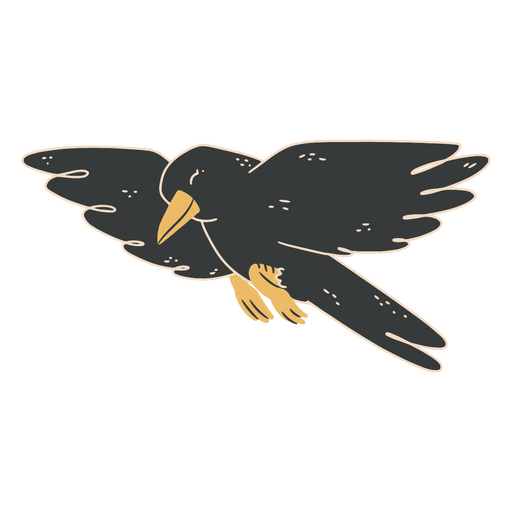 Raven animal cartoon character PNG Design