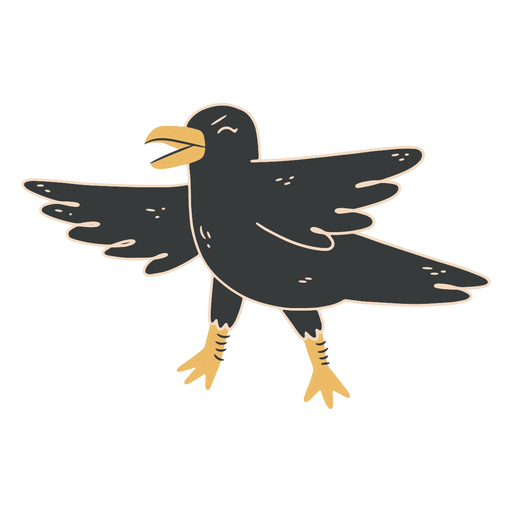 Carácter animal de pájaro cuervo Diseño PNG