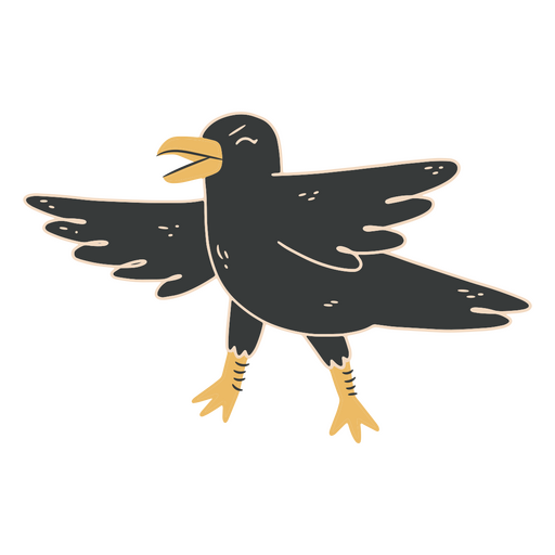 Raven bird animal character PNG Design