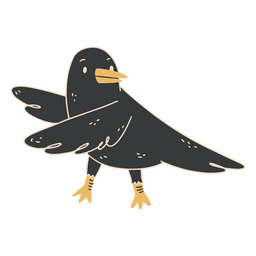 Personaje de dibujos animados de animales de pájaro cuervo Diseño PNG