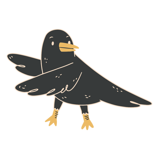 Raven bird animal cartoon character PNG Design