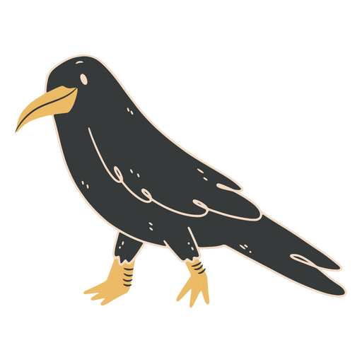 Raven bird cartoon character PNG Design