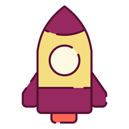 Cohete de trazo de color de juguetes Diseño PNG