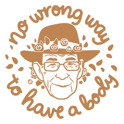 Cita positiva del cuerpo con una persona mayor. Diseño PNG