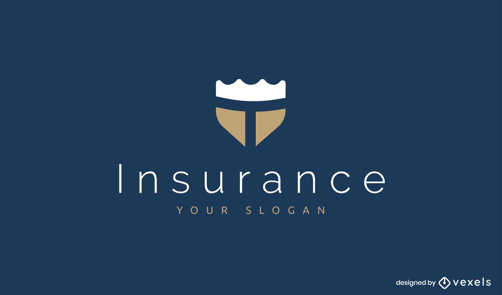Flat shield insurance logo template