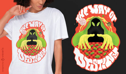 The wayt of destiny trippy psd t-shirt design