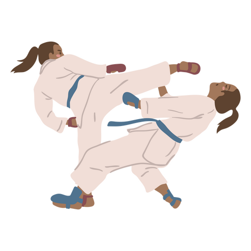 deportistas de karate Diseño PNG
