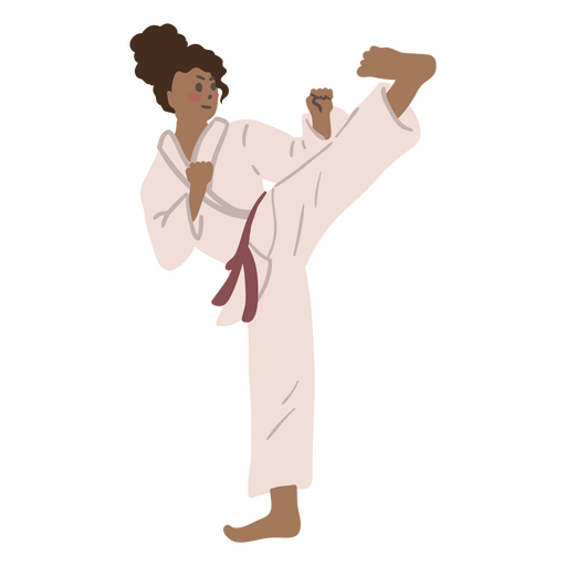 Karate practice kick woman people PNG Design