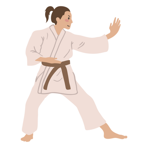 Gente de mujer de práctica de karate Diseño PNG