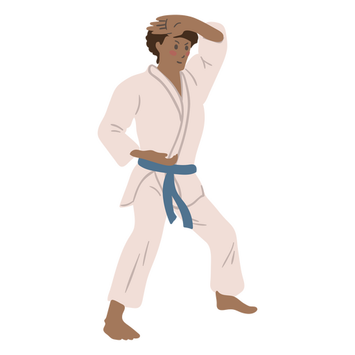 Hombre practicando el carácter de karate Diseño PNG