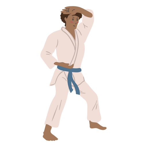Man practicing karate character PNG Design