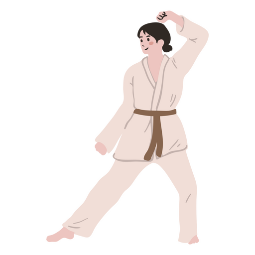 Gente de deporte de pose de karate