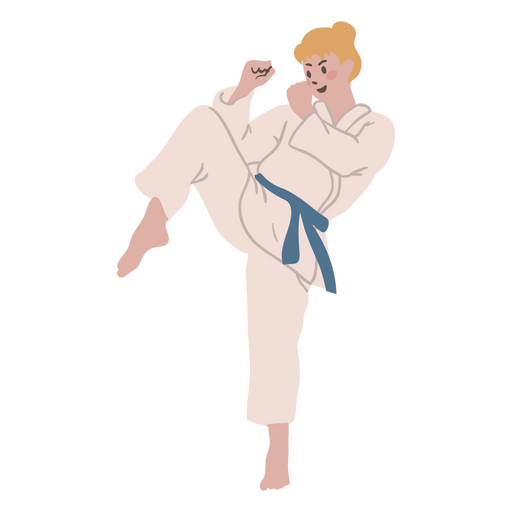 Karate kick pose esporte pessoas Desenho PNG