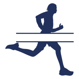 Silueta de personas de maratón Diseño PNG