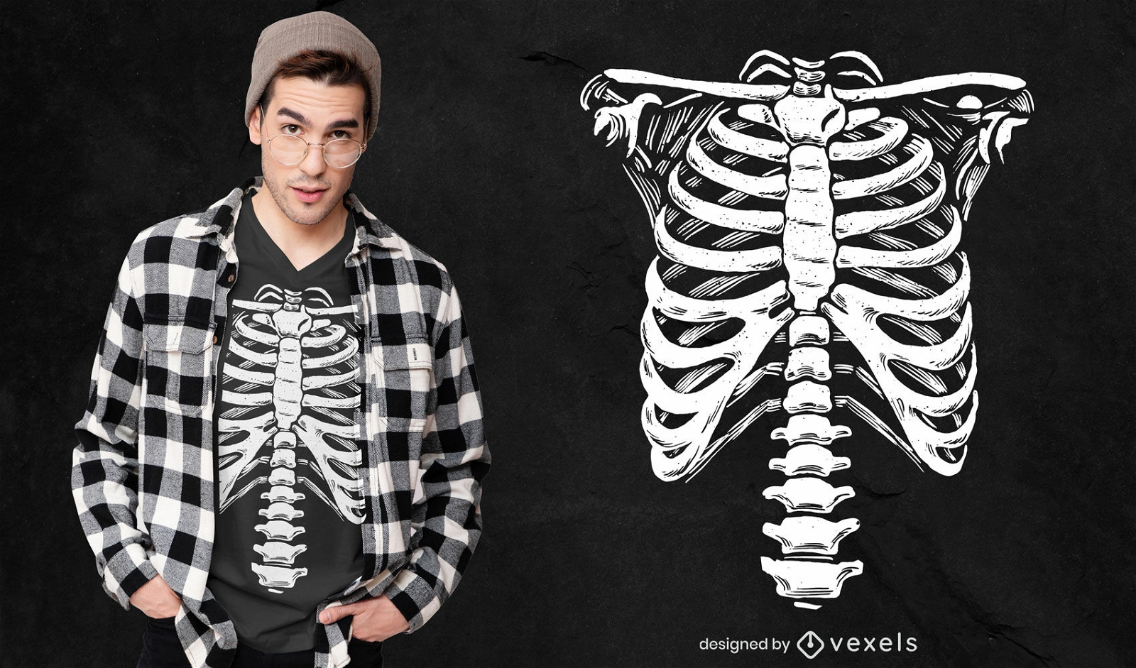 Skelett Brustkorb Kost?m T-Shirt Design