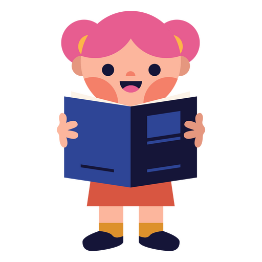 niña, estudiante, libro, niños Diseño PNG