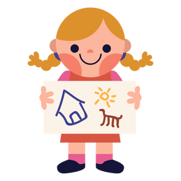 Studentin, die Kinder zeichnet PNG-Design