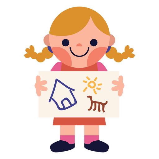 niña, estudiante, dibujo, niños Diseño PNG