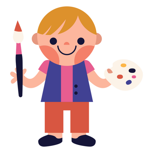 Painting boy children PNG Design