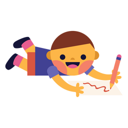 Boy drawing children PNG Design