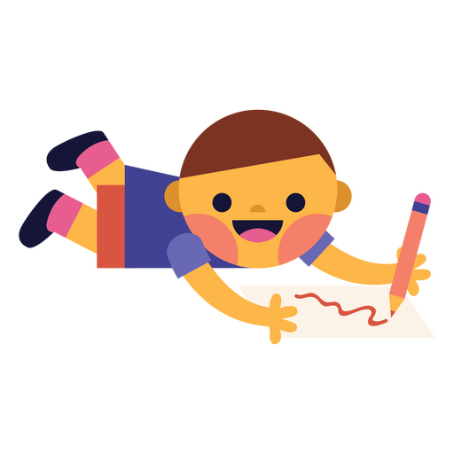 Boy drawing children PNG Design