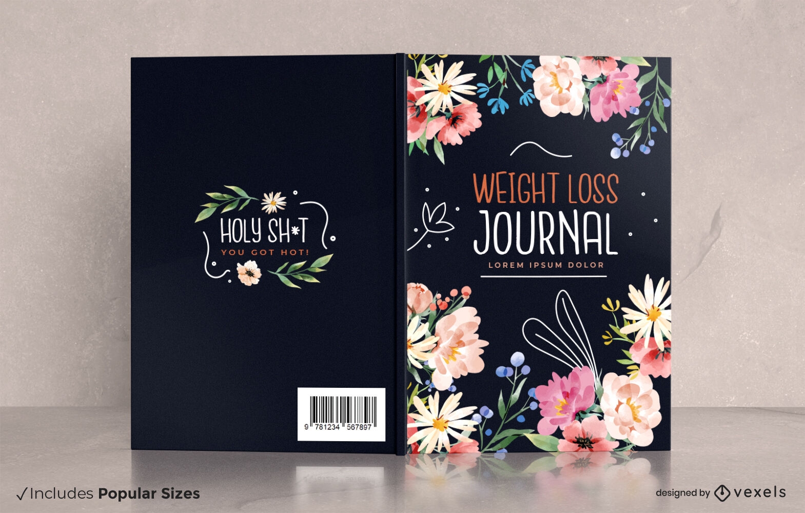 Design floral da capa do jornal para perda de peso