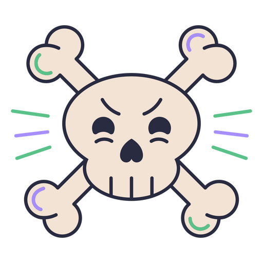 Cute poison skull icon PNG Design