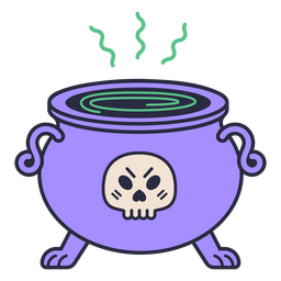 Cauldron poison color stroke halloween PNG Design