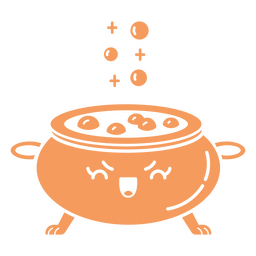 Orange cauldron cut out halloween PNG Design