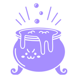 Linda olla de bruja enojada Diseño PNG