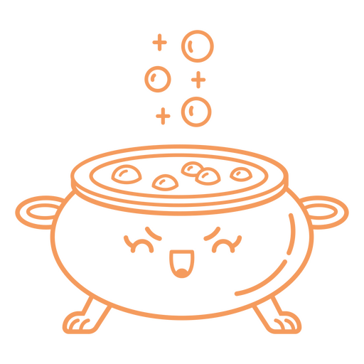 Orange cauldron stroke halloween
