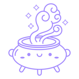 Cauldron stroke poison halloween purple PNG Design