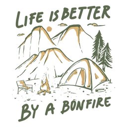 Distintivo de citação de fogueira ao ar livre Desenho PNG Transparent PNG