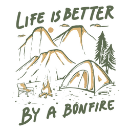 Insignia de cita de hoguera al aire libre Diseño PNG