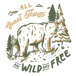 Wild and free outdoors quote badge PNG Design Transparent PNG