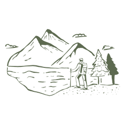 Person, die Berge wandert PNG-Design
