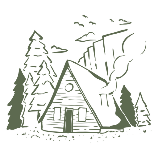 cabana de madeira Desenho PNG