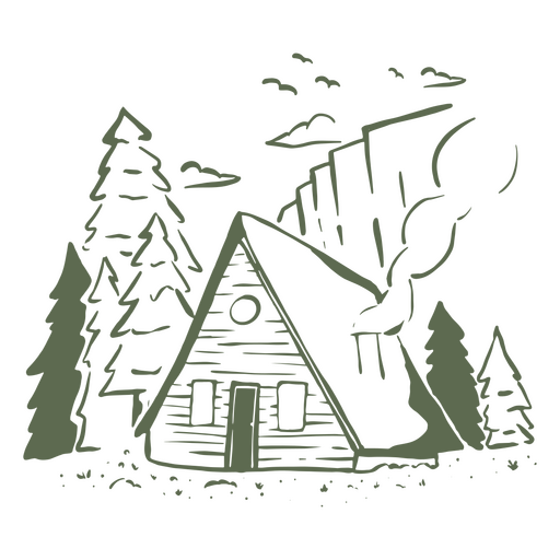 Wood cabin PNG Design