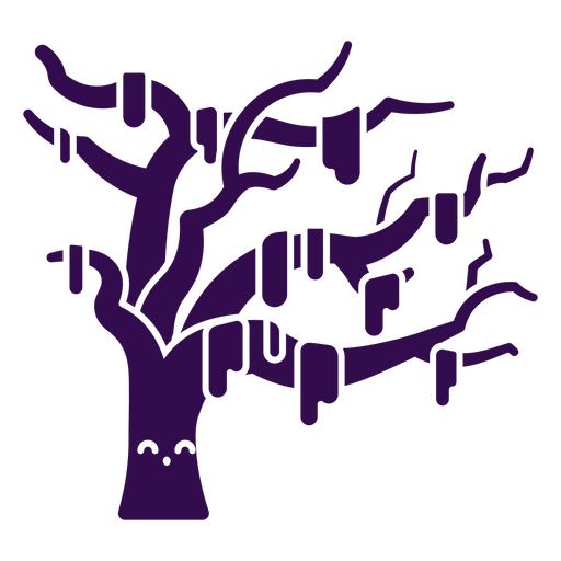 Halloween tree cut out kawaii PNG Design