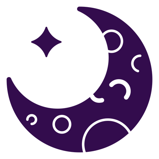 Mond ausgeschnitten kawaii Halloween-Nacht PNG-Design