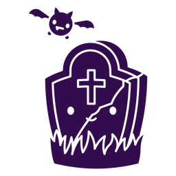 Halloween cut out grave bat PNG Design