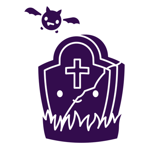 Halloween cut out grave bat PNG Design