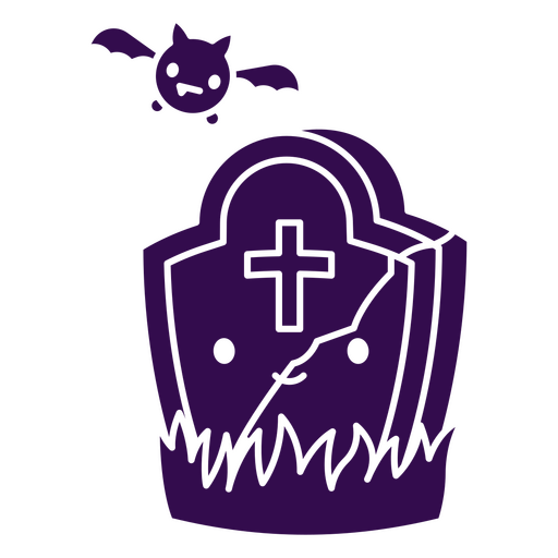 Murciélago de tumba recortado de Halloween Diseño PNG